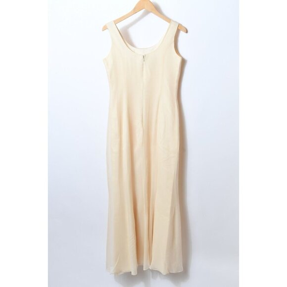 Watters Ivory Bridal Wedding Dress Gown Full Length Sleeveless Silk Sz 10 READ - Picture 6 of 15